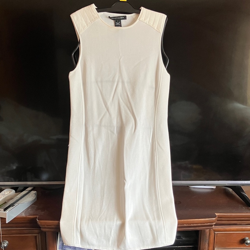 Ralph Lauren Viscose Dress with Lamb Leather Shoulders